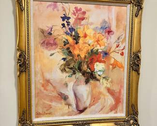 Patricia Burnett Signed Oil on Canvas.