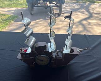 United Wooden Ship Clock