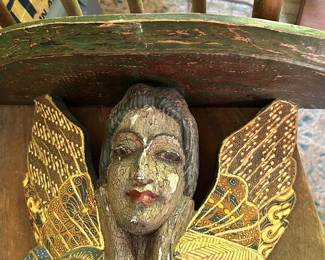 Carved Wood Polychrome Lady