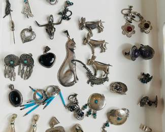 Sterling Silver Earrings/Pins/Necklaces