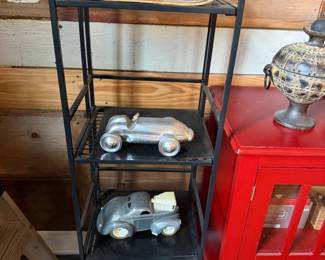Pair of metal shelves 