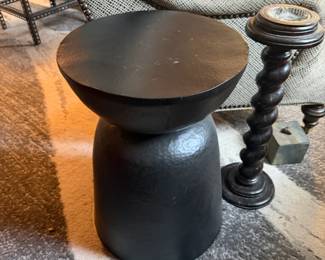 Metal drum side table