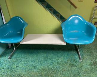 Eames for Herman Miller Tandem Armchair with Bench