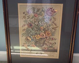 Framed Floral Still Life Print - 'Twelve Months of Flowers' by Robert Furber (May)