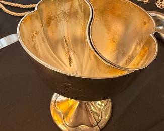 Art Nouveau Sterling Silver Divided Serving Bowl