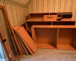 Wooden Bookcase with Glass Door