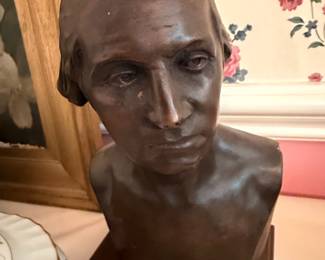 Mathematical Reduction Life Mask Bust of George Washington by Jean-Antoine Houdon, "SWORN TO BY William F. H. Hurd 1925"
