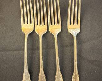Wallace Sterling Silver "Rose Point" Pattern Flatware Set