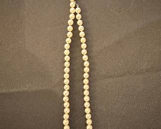 Cultured Pearl Necklace with Silver Clasp