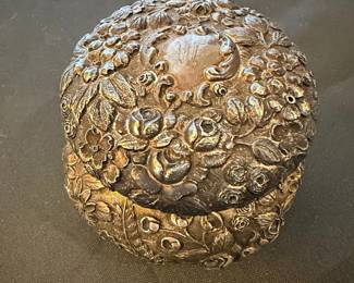 Victorian Sterling Silver Repoussé Floral Box