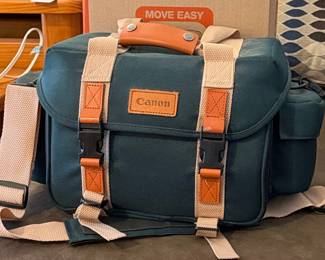 Vintage Canon Green Canvas Camera Bag