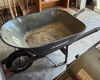 Husky 6 cu. ft. Heavy Duty Steel Wheelbarrow with Flat Free Tire