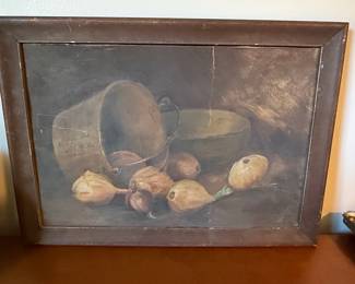 Still Life with Onions and Bucket Oil Painting