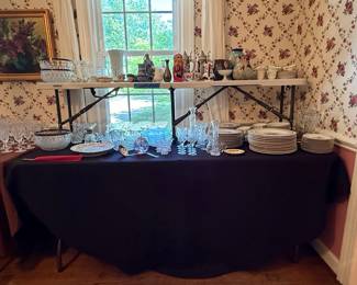 Assorted Crystal and China Dinnerware Set