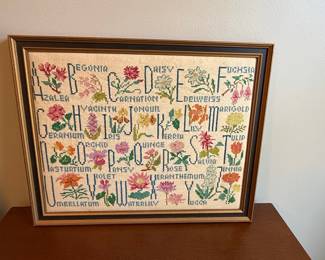 Vintage Floral Alphabet Cross-Stitch Sampler