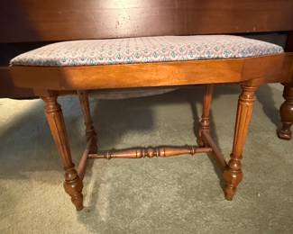 Vintage Vanity Stool with Upholstered Seat