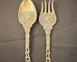 Ornate Montagnani Italy Silver-Plated Spoon and Fork Set