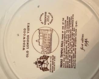 Wedgwood Old London Views "Middle Temple Hall" Plate