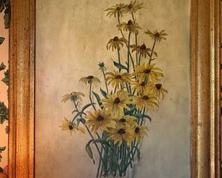 Watercolor Floral Still Life Painting with Black-Eyed Susans by MG