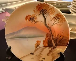 Vintage Noritake Hand-Painted Porcelain Plate - Tree in the Meadow