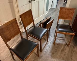 Lorraine Industries Folding Chairs with Cane Back and Vinyl Seat