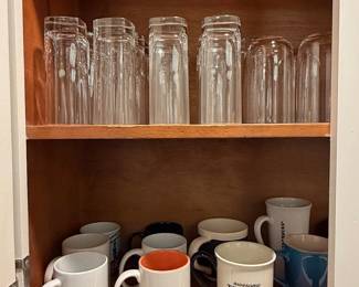 Assorted Ceramic Mugs and Glass Tumblers