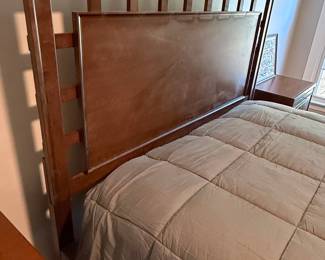 Modern Platform Bed Frame with Upholstered Headboard