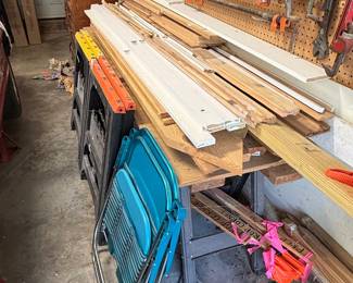 Wooden Bookshelf with Assorted Contents