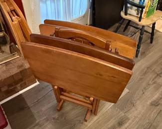 Winsome Wood 5-Piece Folding TV Tray Table Set with Stand