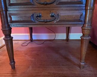 Vintage French Provincial Style Two-Drawer Side Table