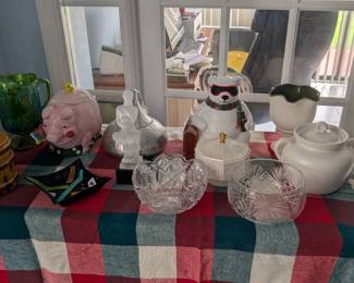 Cookie jars, cut glass and more