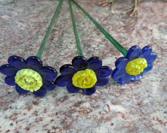 Long stemmed glass flowers