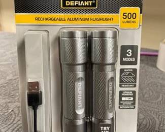 Defiant Rechargeable Aluminum Flashlights