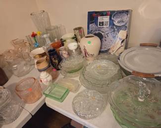 Party platters, vases, pitchers, etc