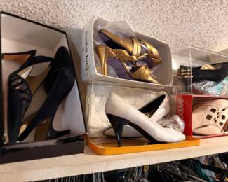 Women's Shoes Lot Heels Pumps Gold Black White Dress Shoes Designer Footwear Collection