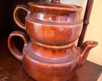 Brown Ceramic Teapot Set Stoneware Pottery