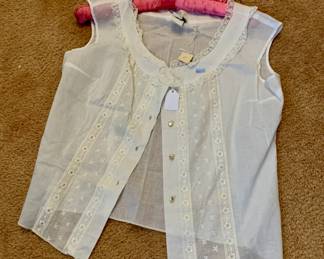 Vintage Sheer White Lace Blouse Vest