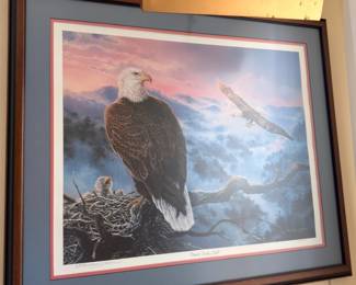 Framed Bald Eagle American Patriotic Art Print