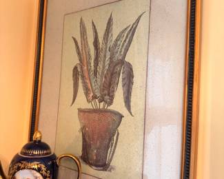 Framed Botanical Plant Print Gold Frame