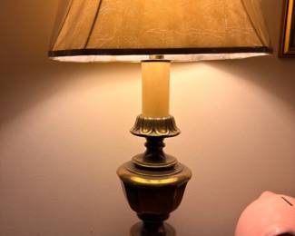 Brass Table Lamp with Shade Stiffel Style