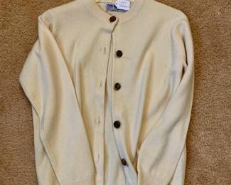 Vintage Ivory Cardigan Sweater Button Front