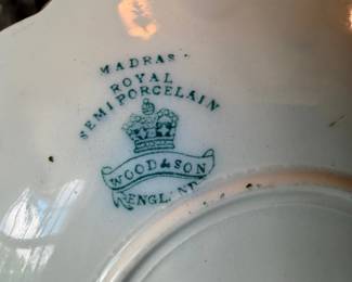 Wood & Son Madras Royal Semi Porcelain Maker Mark