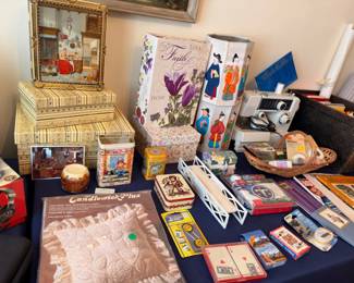 Household Lot Gift Boxes Candles Sewing Machine Trinkets