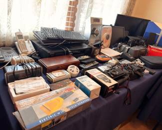 Electronics Lot Keyboards Cameras Remotes Office Supplies