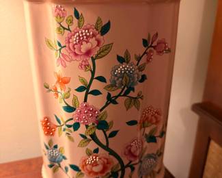 Hand Painted Floral Ceramic Lamp Base Pink