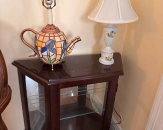 Stained Glass Teapot Lamp Porcelain Lamp Side Table