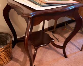 Antique Parlor Side Table Cabriole Legs Wood