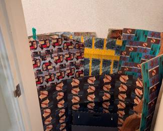 People bought quite a few of these postcard “wallpaper“ panels that the artist used to wallpaper exhibit spaces: floor/ceiling/walls… Super impressive. You too, can find a space to use some of these fabulous Florida postcard panels…