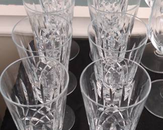 Crystal Cut Glass Goblets, Set of