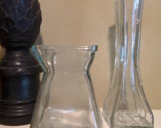 Clear Glass Bud Vases Set